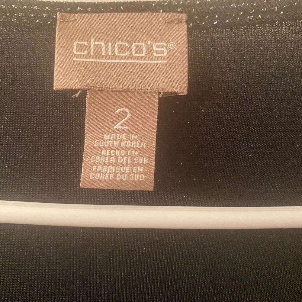 Chico's Black Asymmetrical Shine Cardigan
